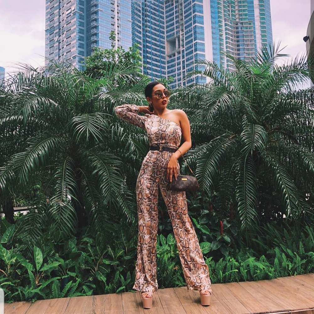 Killer One Shoulder Python Printjumpsuit - image 1
